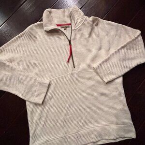 Lilla P Dolman Cream Half-Zip Pullover, Women's Small